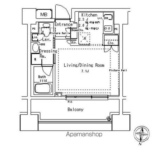 パークアクシス御茶ノ水ステージ(1K/10階)の間取り写真