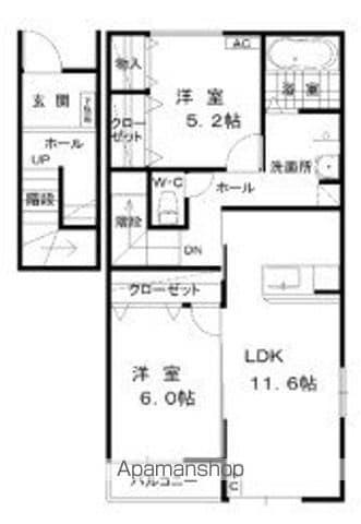 プラントスクエアA(2LDK/2階)の間取り写真
