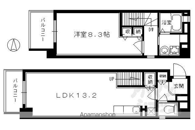 シャトーあと村(1LDK/5階)の間取り写真