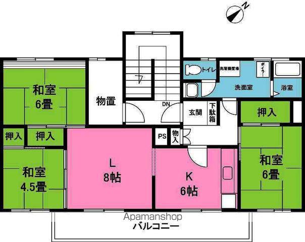 ロジェ大麻東A・B棟(3LDK/4階)の間取り写真