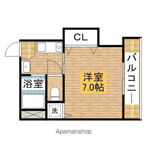 メープルコート(1K/4階)の間取り写真