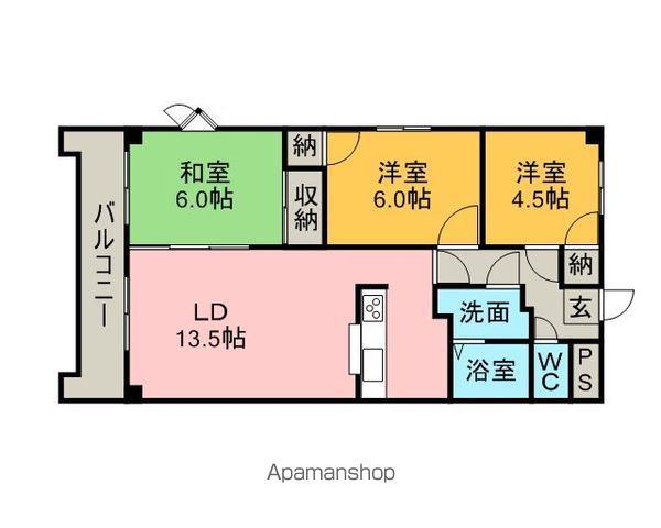 サンシティウインディコート(3LDK/4階)の間取り写真