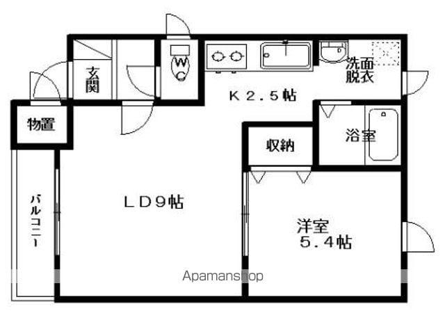 コーポ翔緑が丘(1LDK/2階)の間取り写真
