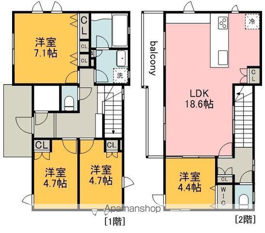 京王電鉄京王線 調布駅 徒歩5分 2階建 築5年(4LDK)の間取り写真