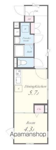 FLレジデンス新宿Ⅲ(1DK/4階)の間取り写真