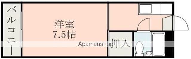 麻生嶋第1ハイツ(1K/4階)の間取り写真