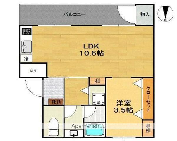 デュレ・アパルトマン(1LDK/3階)の間取り写真