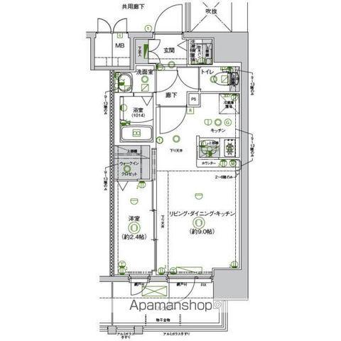 CREST TAPP志賀本通(1LDK/4階)の間取り写真