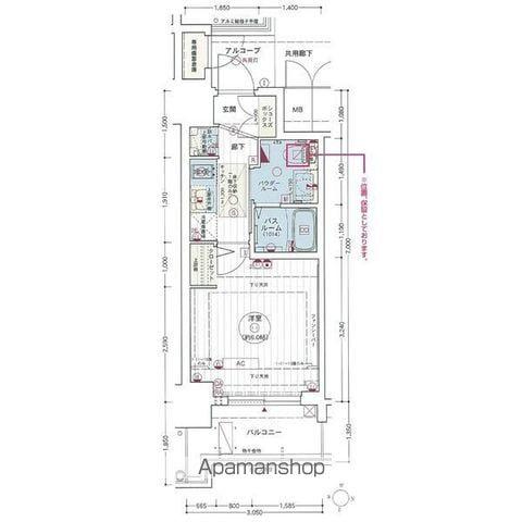 エステムコート名古屋新栄Ⅱアリーナ(1K/7階)の間取り写真