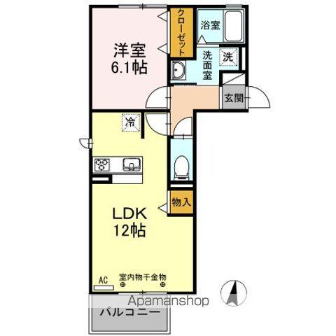 セジュールNAGAMORI(1LDK/2階)の間取り写真