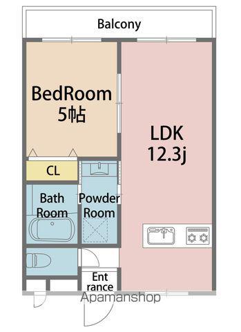  ピース・スクエア津乃峰(1LDK/3階)の間取り写真