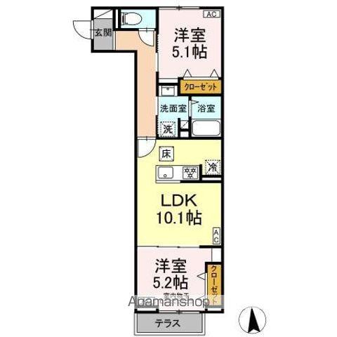 セレスティア高島平III(2LDK/1階)の間取り写真