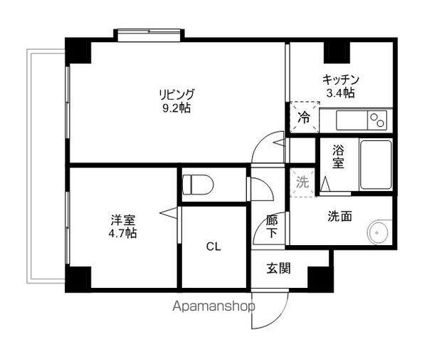 ブラスト南万代(1LDK/4階)の間取り写真