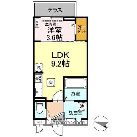 E-COMFORT FLAT(1LDK/1階)の間取り写真