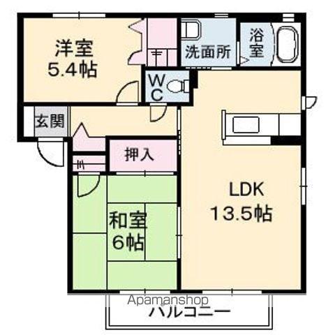 グランカーサⅠ(2LDK/1階)の間取り写真