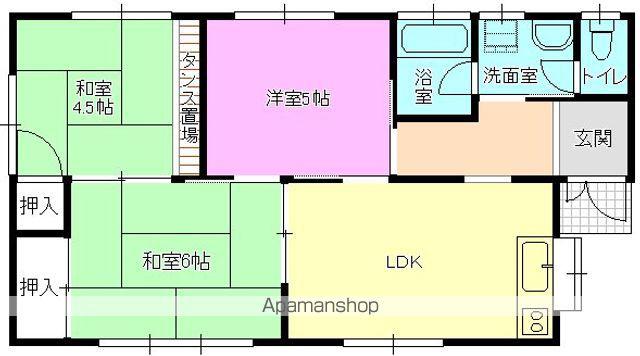 山口県周南市 1階建 築33年(3DK)の間取り写真