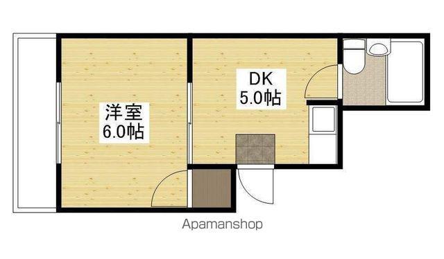 レジデンスⅡYASUDA(1DK/5階)の間取り写真