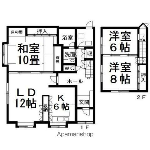 都ハイツ3LDK(3LDK/2階)の間取り写真