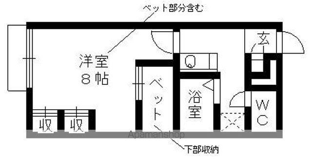 レオパレス瀬戸口(1K/1階)の間取り写真