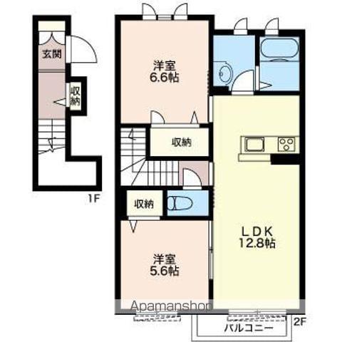 ビヤーネ(2LDK/2階)の間取り写真
