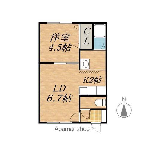 コーポ開運館195(1LDK/1階)の間取り写真