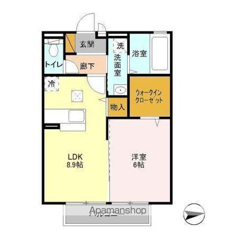 グランドソレーユ S(1LDK/1階)の間取り写真