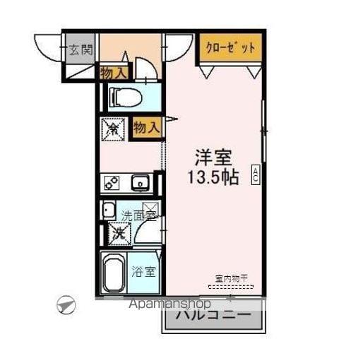 エイトキューブONE A(ワンルーム/1階)の間取り写真