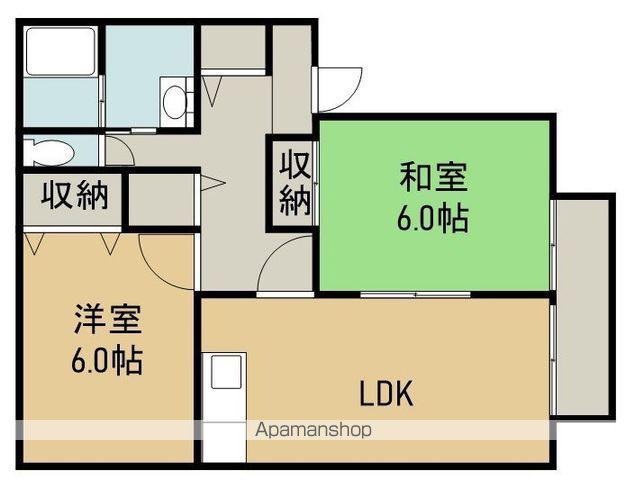 ダイワファーム B棟(2LDK/2階)の間取り写真