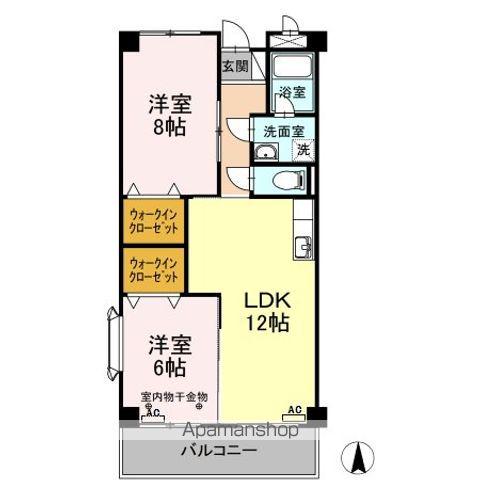 サンフィールド赤鍋(2LDK/3階)の間取り写真