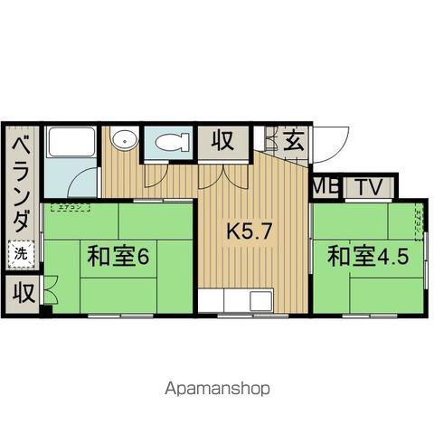 サンライトすさみ(2K/1階)の間取り写真