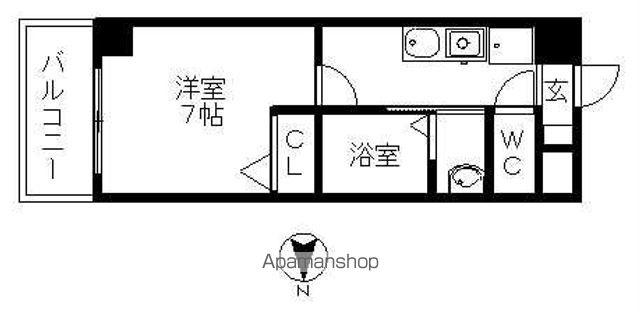 グランディア那古野(1K/9階)の間取り写真
