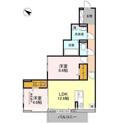 D-ROOM八幡町(2LDK/3階)の間取り写真