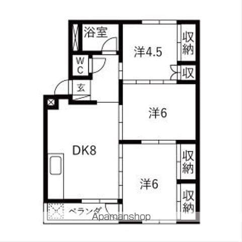 朝霧ビル(3DK/3階)の間取り写真