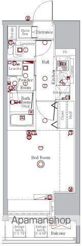 ブレシア日本橋蛎殻町(1K/6階)の間取り写真