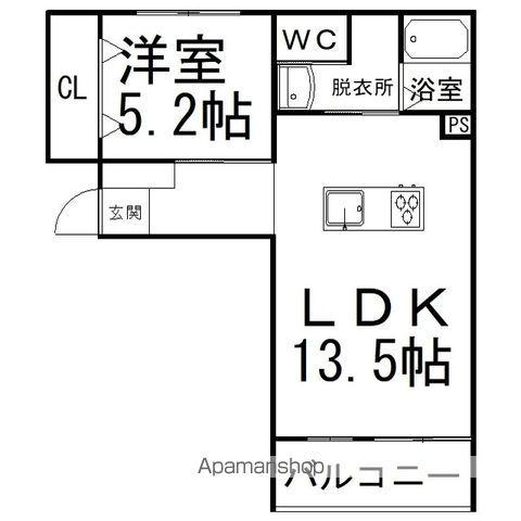 SAINTE DEVOTE(1LDK/2階)の間取り写真