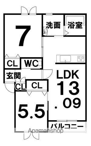 M CUBE1(2LDK/2階)の間取り写真