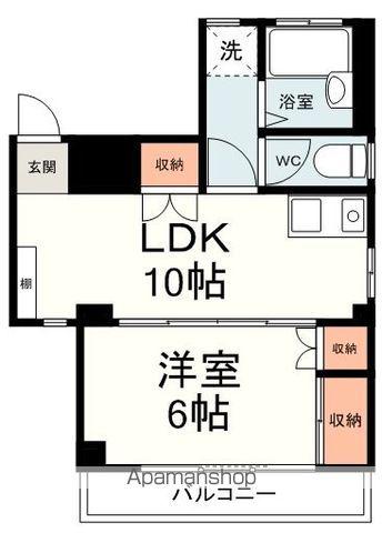 ラ・ポート東町(1LDK/3階)の間取り写真