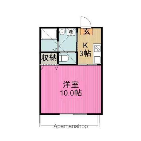 ティダKM(1K/1階)の間取り写真