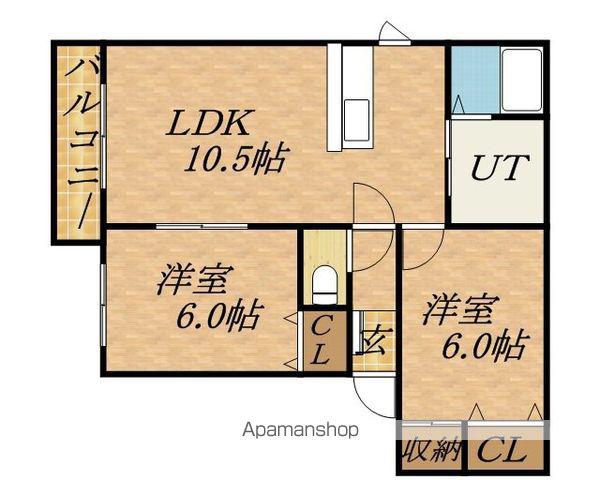 レイシス伏古Ⅲ(2LDK/1階)の間取り写真