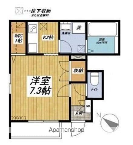 東武鉄道東上線 成増駅 徒歩6分 2階建 築9年(1K/1階)の間取り写真