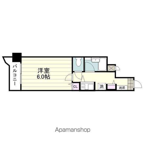 トーカンキャステール加治屋町(1K/7階)の間取り写真