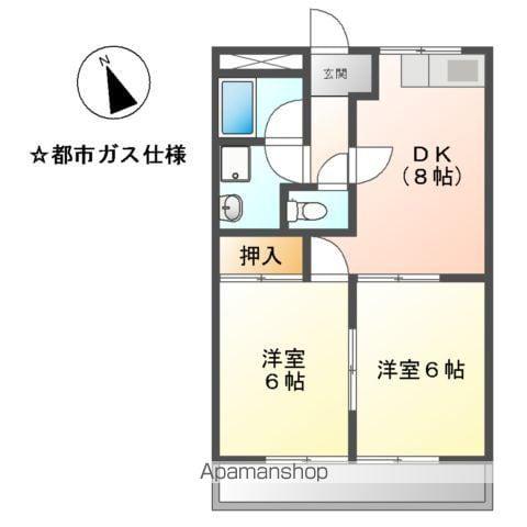 サニー加島(2DK/2階)の間取り写真