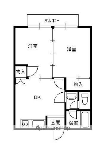 ライオンズレジデンス(2DK/1階)の間取り写真
