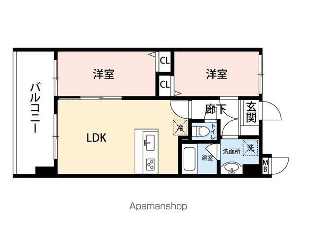 MODERN PALAZZO 県庁口(2LDK/12階)の間取り写真