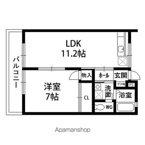 グリンエイト・サン(1LDK/1階)の間取り写真