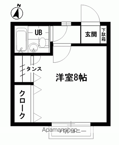 パル西郷(ワンルーム/2階)の間取り写真
