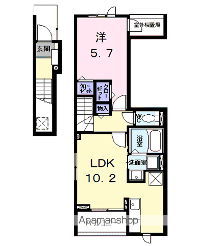 メゾンネオ8(1LDK/2階)の間取り写真