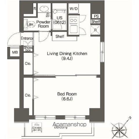 ユーレジデンス高輪台(1LDK/7階)の間取り写真