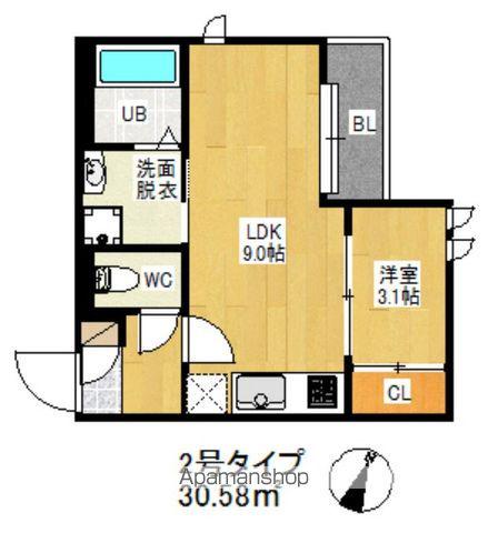 REGALEST香椎(1LDK/1階)の間取り写真