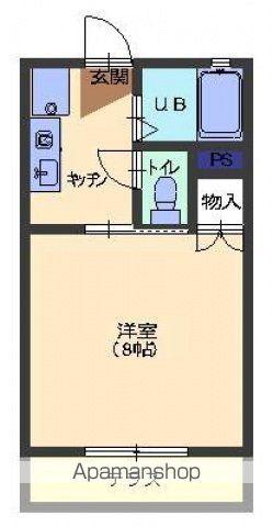 コーポヤナギⅠ(1K/2階)の間取り写真